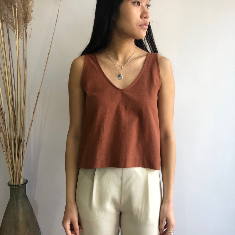 Amanda Moss Penny Tank in Rust
